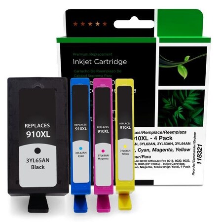 Clover Imaging Group Imaging Remanufactured High Yield Black, Cyan, Magenta, Yellow Ink Cartridges 118321